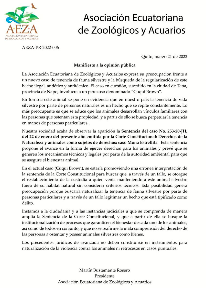 Manifiesto a la opinión pública
